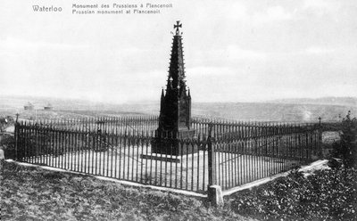 Il memoriale prussiano a Plancenoit, cartolina commemorativa c.1912 da Belgian Photographer